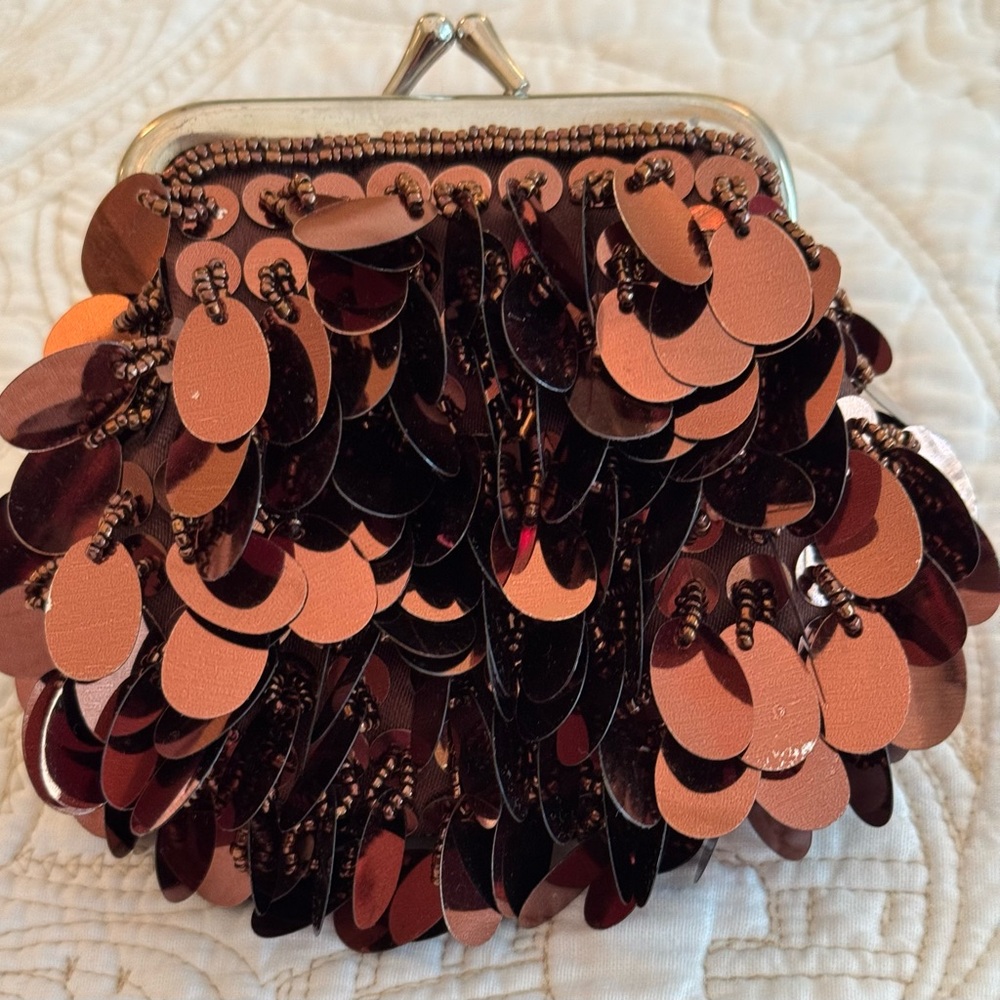 Bronze Sequin Change Purse NWOT